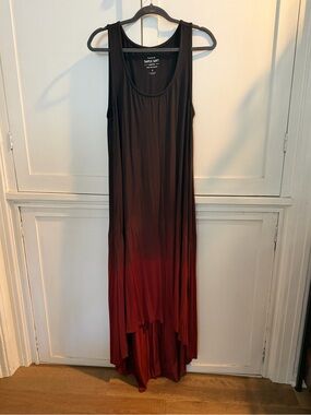 Maxi Tank Dress - Black to Deep Red Ombre. Beautiful and comfortable soft fabric
